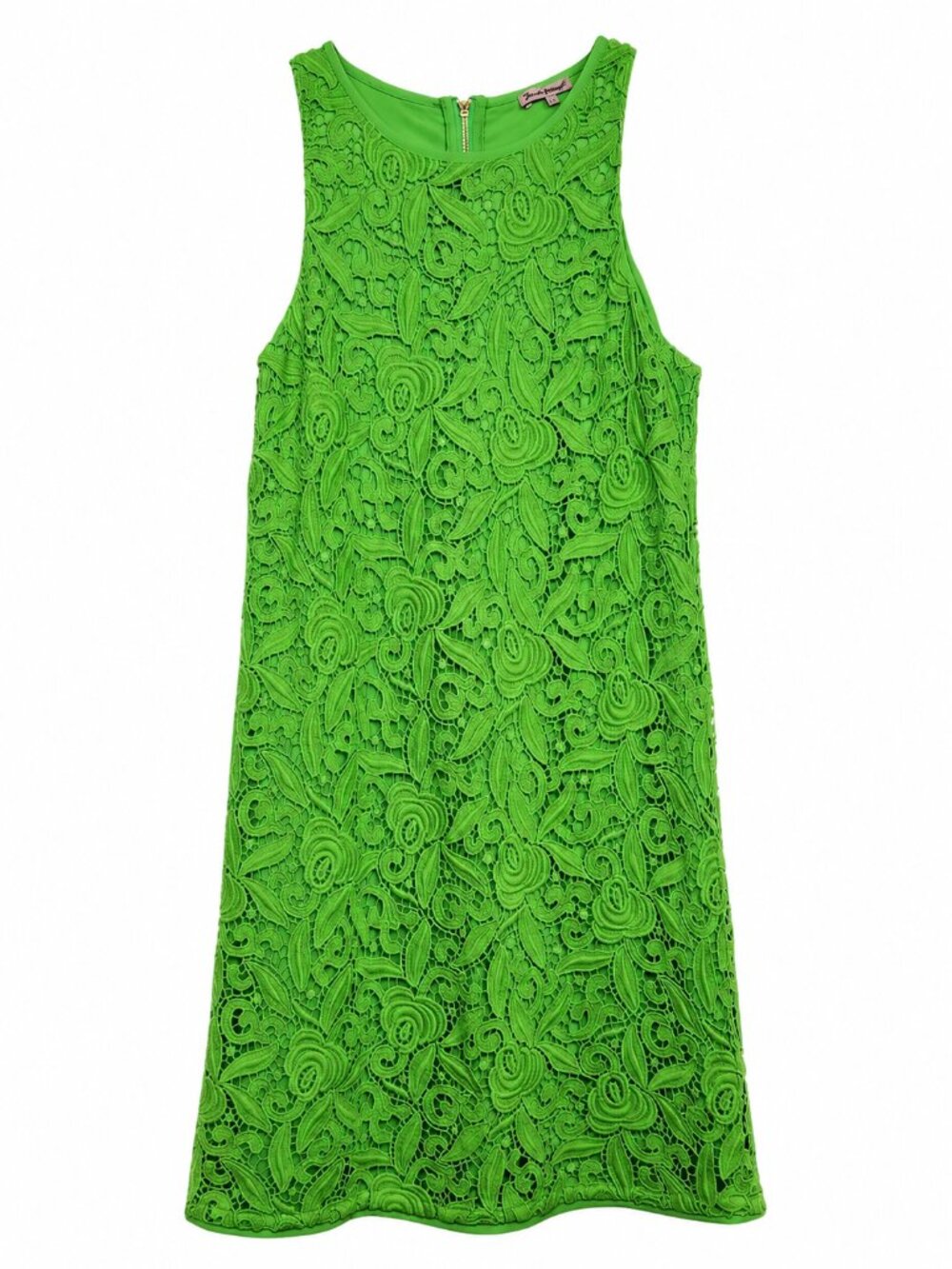 Juicy Couture Women's Lime Green Lace Midi Dress Sleeveless Size XS y2k